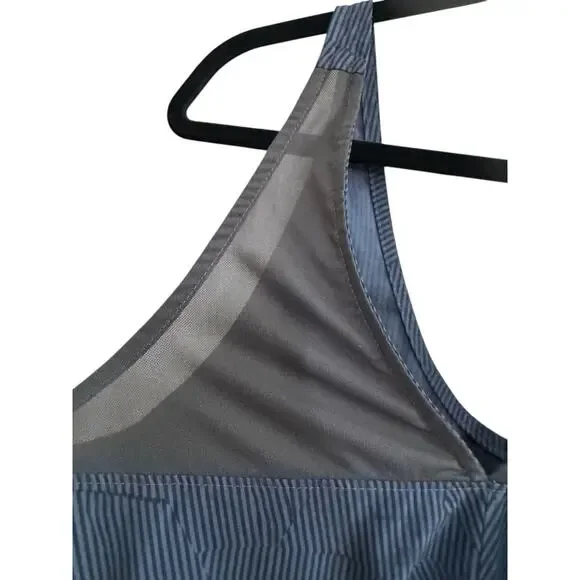 Mountain HardWear Railay Romper Womens Small Blue Striped Shorts Mesh Back - Picture 8 of 16